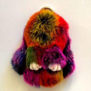 Faux Fur Rabbit Keychain Handbag NEW
